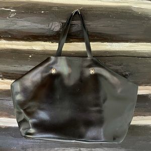 Monserrat de Lucca black leather large bag